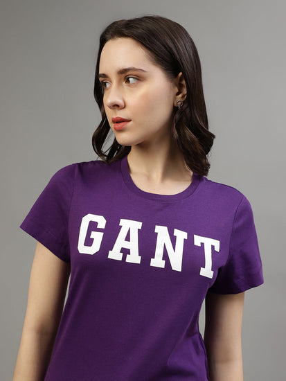 Gant Purple Fashion Printed Regular Fit T-Shirt