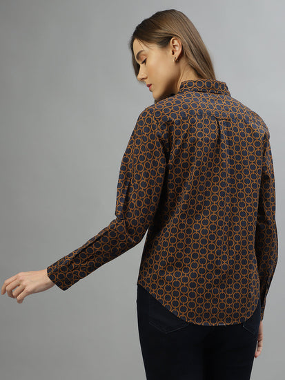 Gant Brown Fashion Printed Regular Fit Shirt