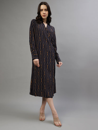 Gant Women Printed Collar Neck Full Sleeves Dress