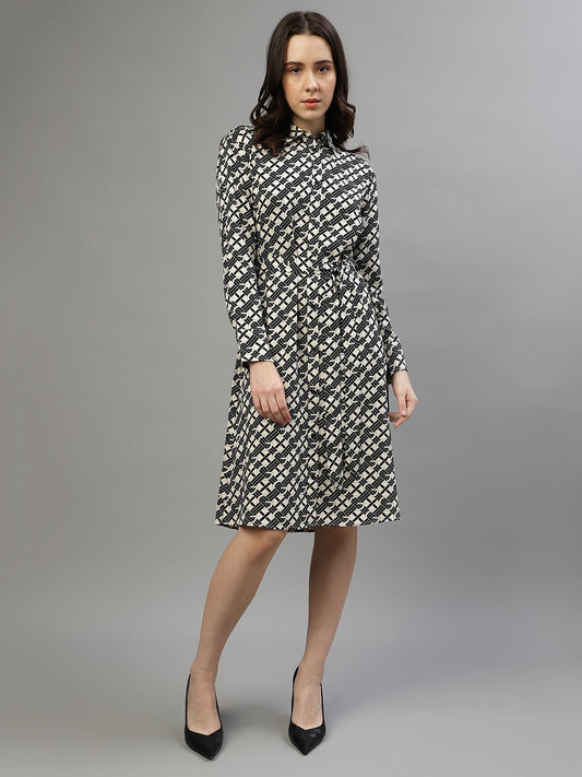 Gant Women Printed Spread Collar Full Sleeves Dress