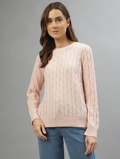 Gant Women Solid Round Neck Full Sleeves Sweater