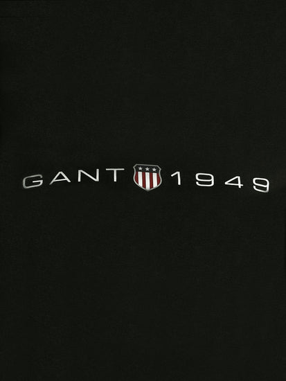 Gant Women Black Solid Hooded Full Sleeves Front-open Sweatshirt