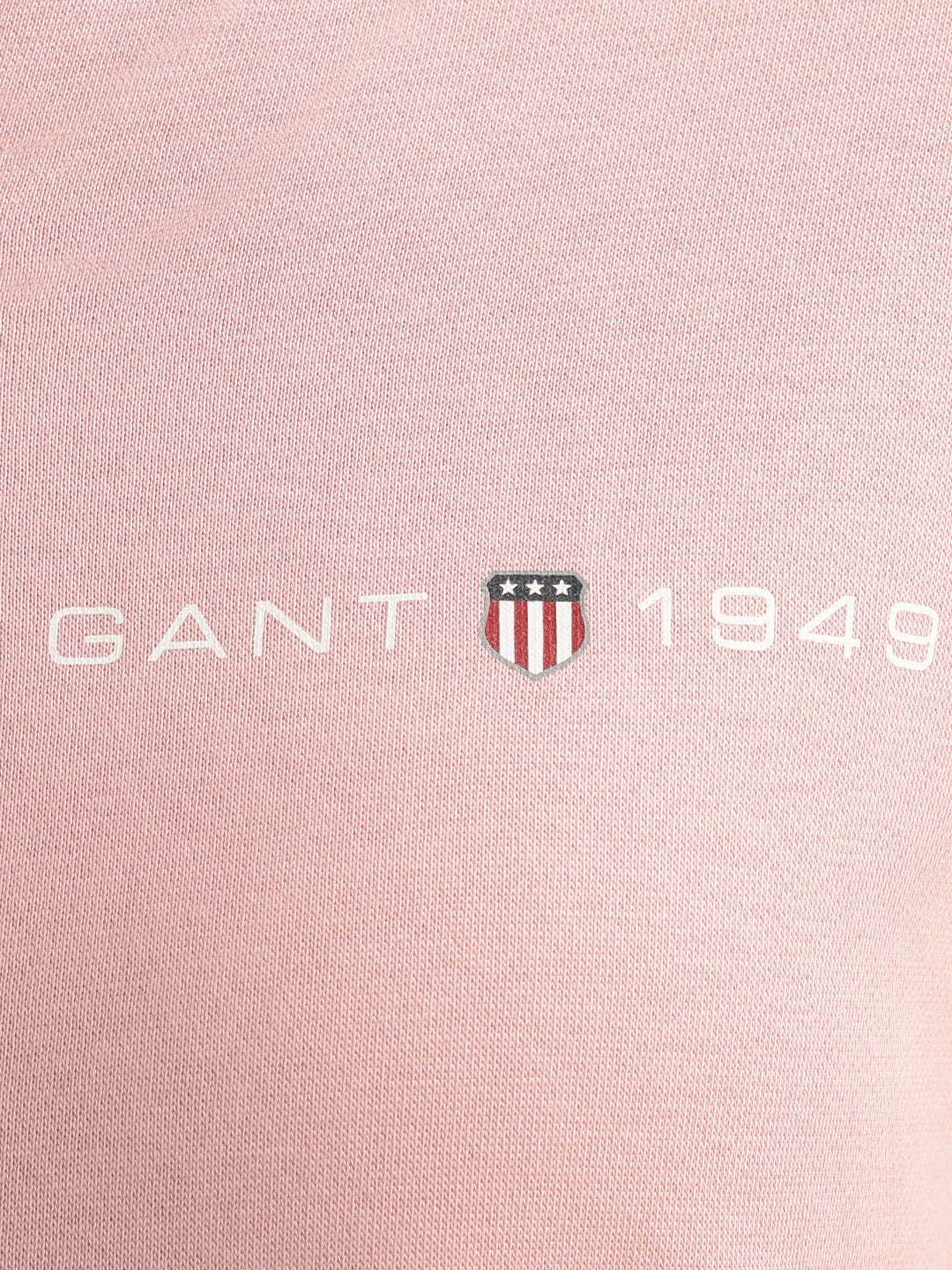 Gant Women Pink Solid Hooded Full Sleeves Front-open Sweatshirt