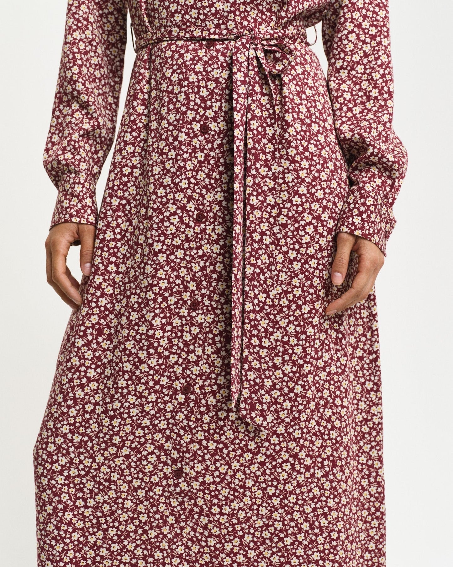 Gant Women Red Printed Spread Collar Full Sleeves Shirt Dress