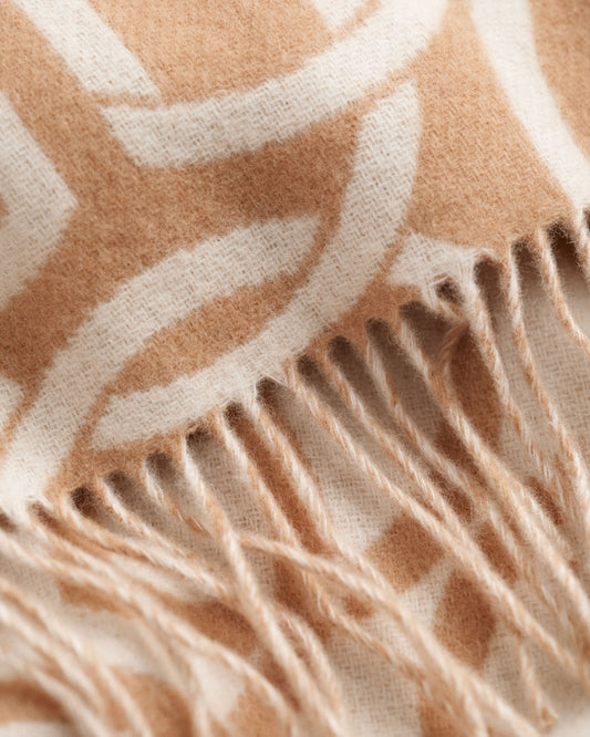 Gant Women Beige Printed Fringed Scarf