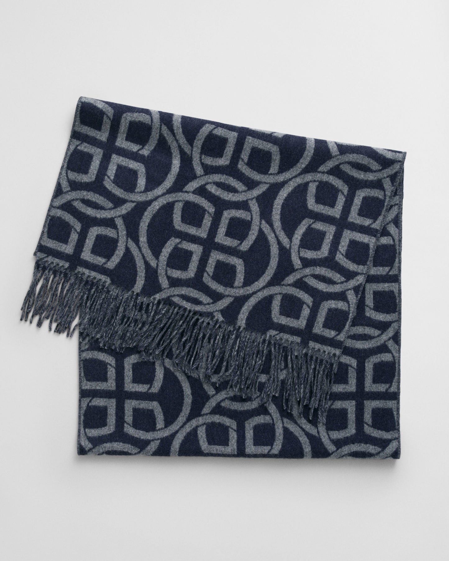 Gant Women Blue Printed Fringed Scarf