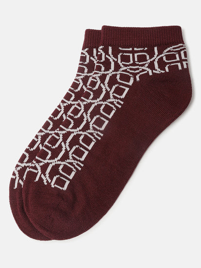 Gant Women Red Patterned Ankle Length Socks (Pack of 3)