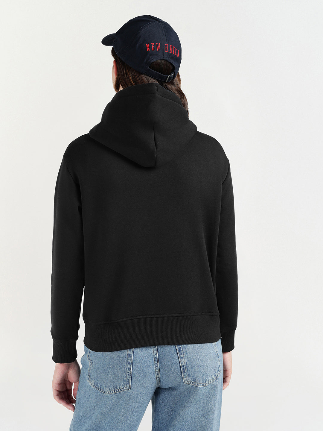 Gant Women Black Graphic Hooded Sweatshirt