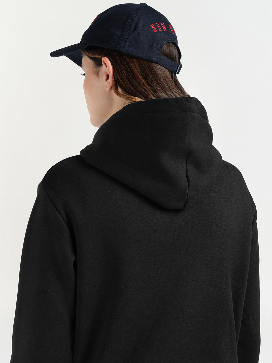 Gant Women Black Graphic Hooded Sweatshirt