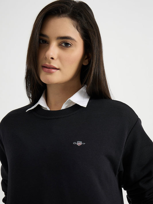 GANT Women Black Relaxed Fit Sweat Dress