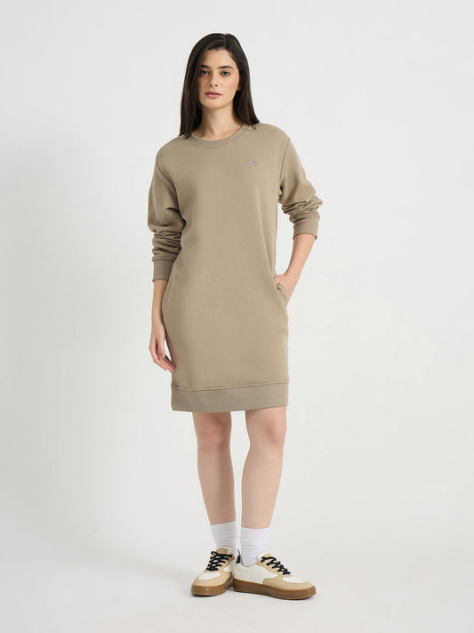 GANT Women Beige Relaxed Fit Mini Dress