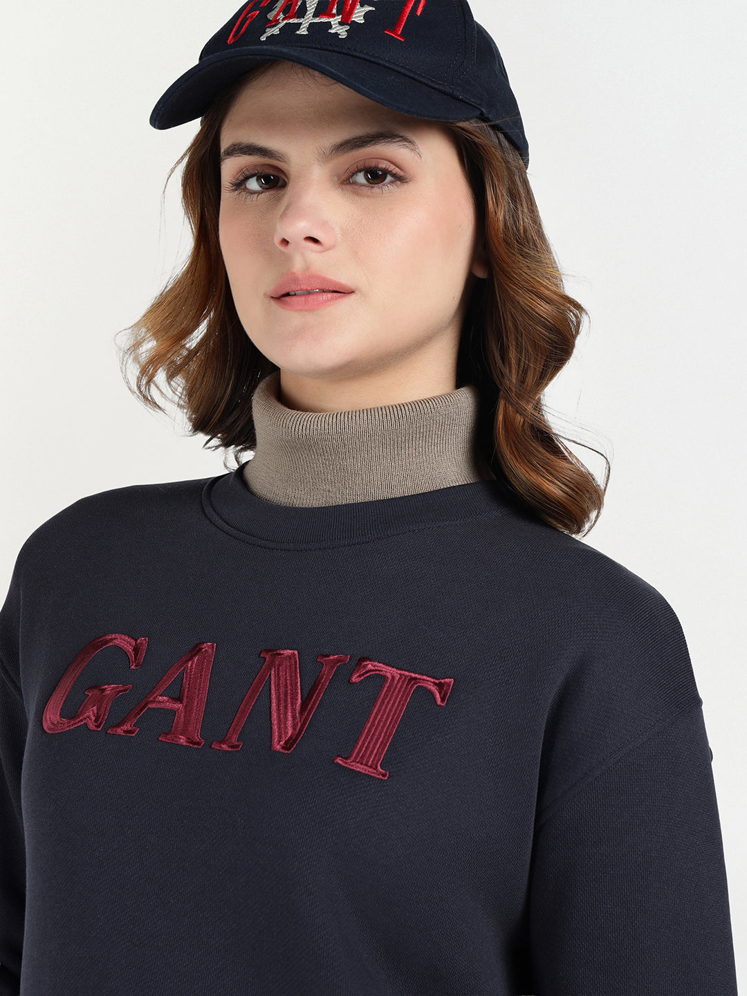 Gant Women Blue Graphic Crew Neck Sweatshirt