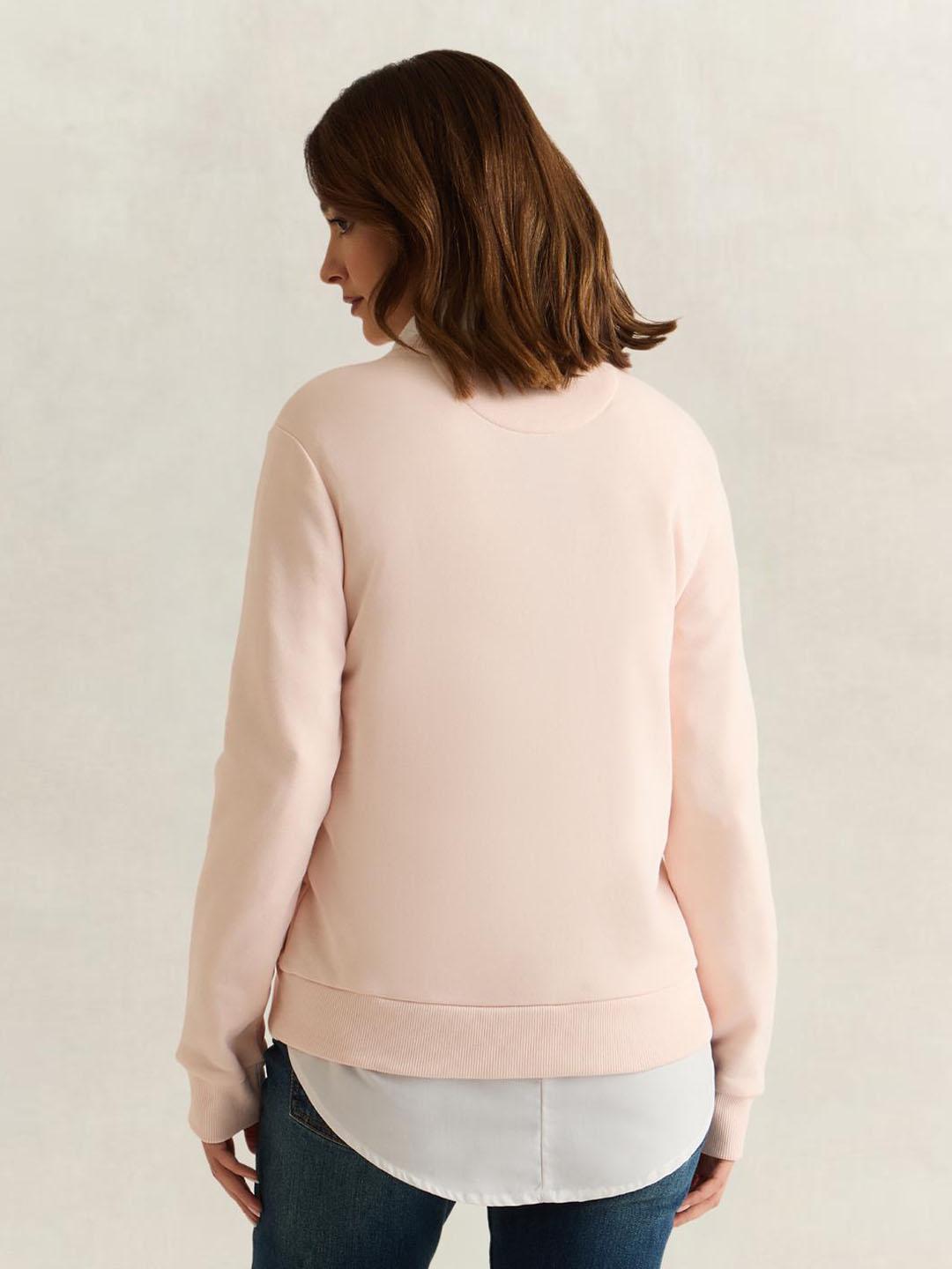 Gant Women Pink Solid Regular Fit Sweatshirt