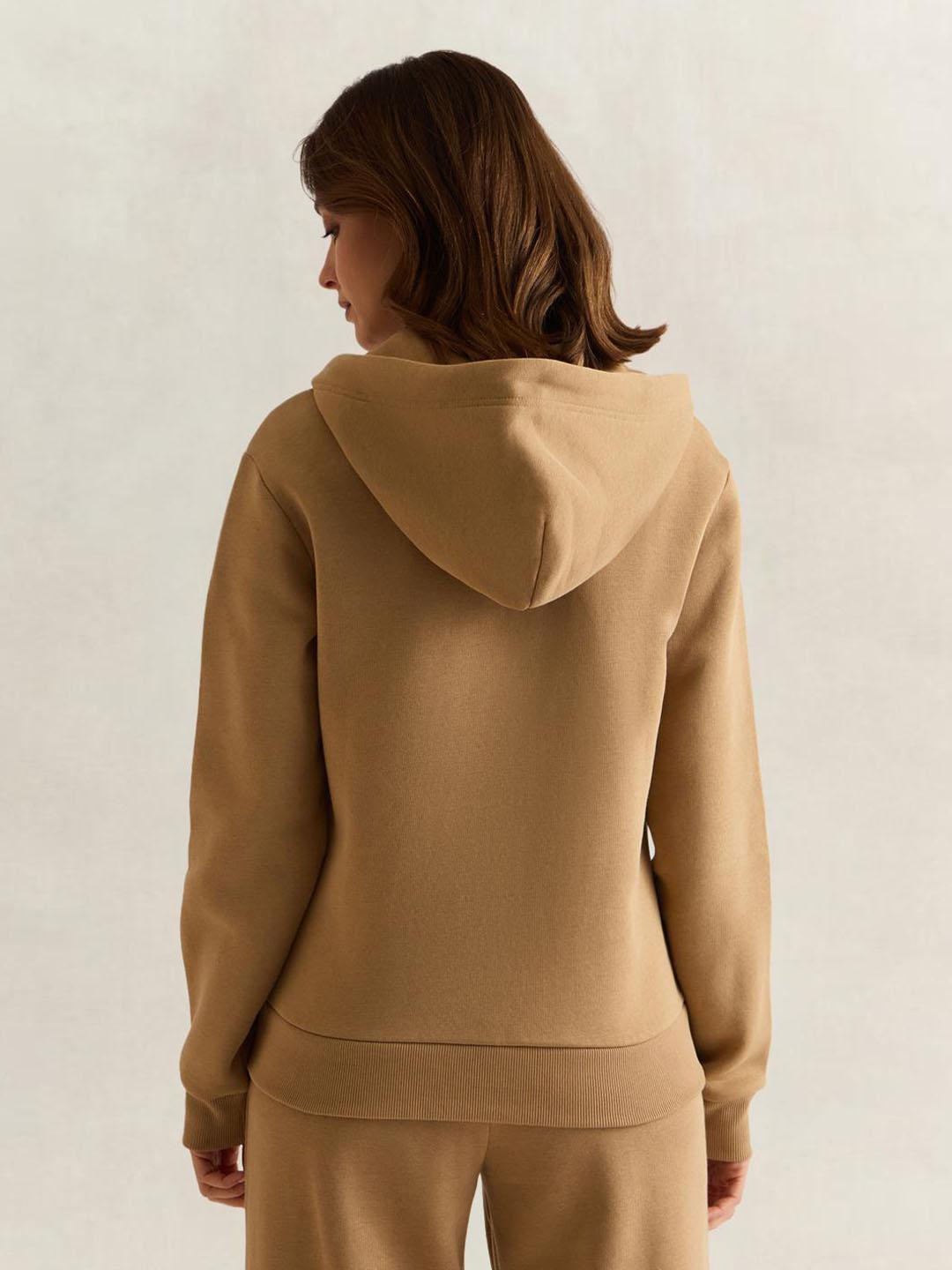 Gant Women Brown Solid Regular Fit Sweatshirt
