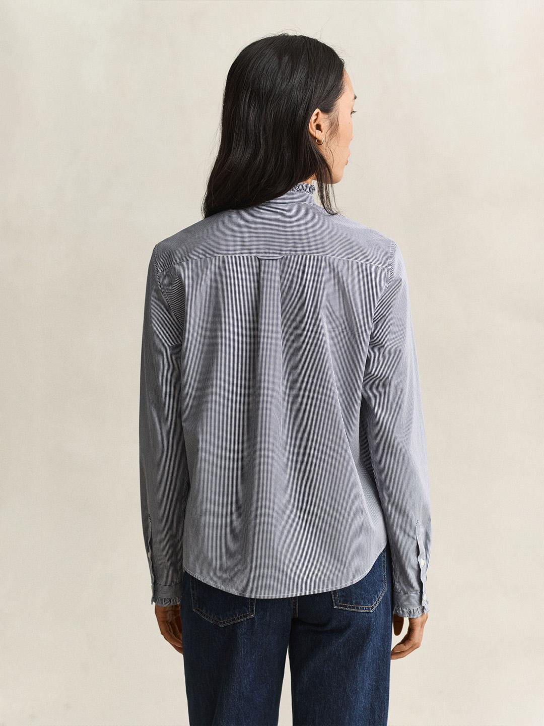 Gant Women Blue Regular Fit Striped Poplin Shirt