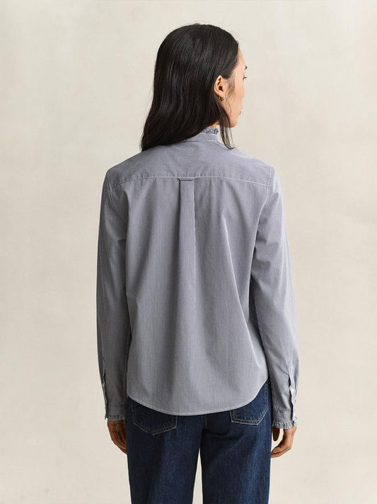Gant Women Blue Regular Fit Striped Poplin Shirt