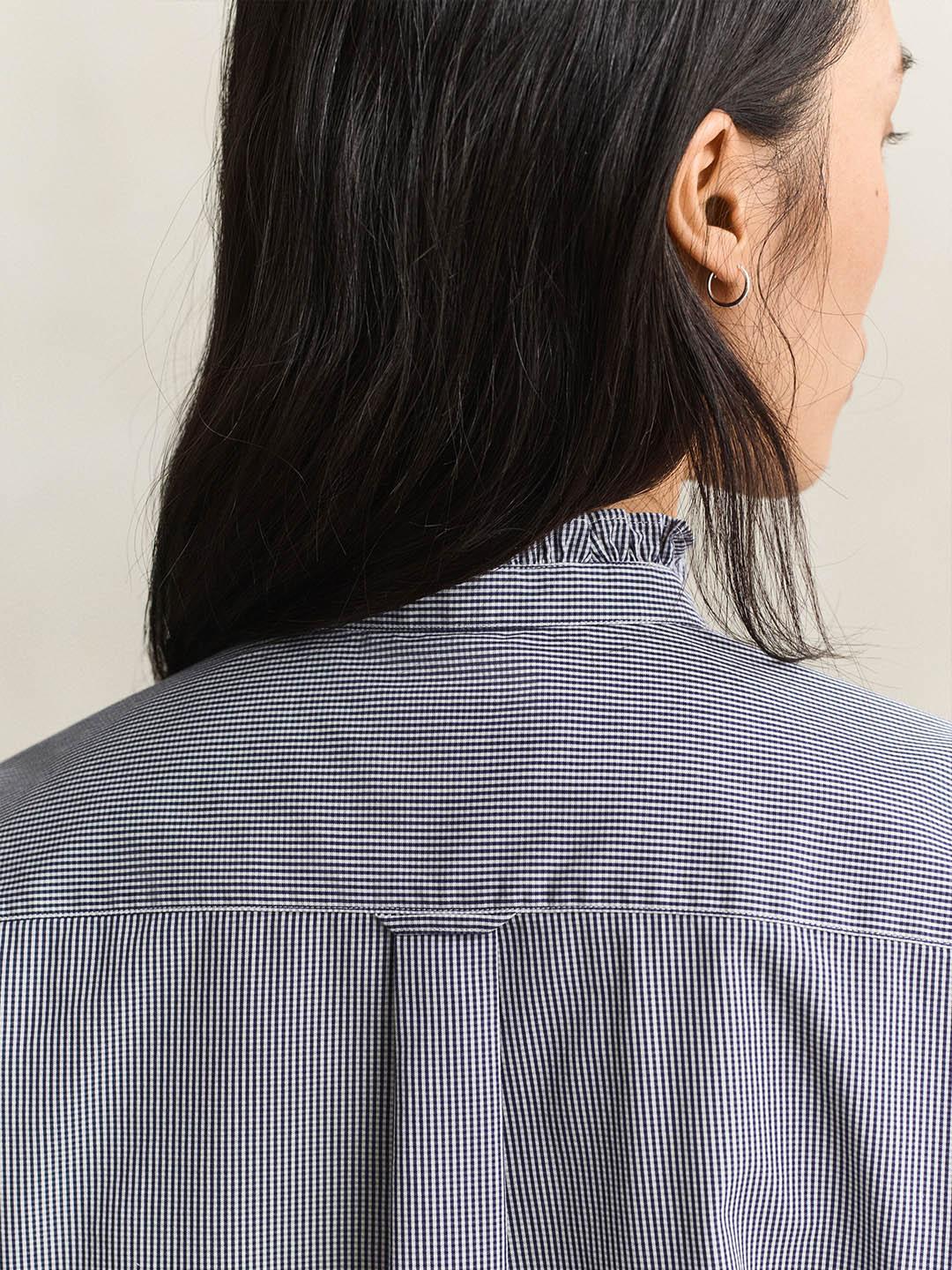 Gant Women Blue Regular Fit Striped Poplin Shirt