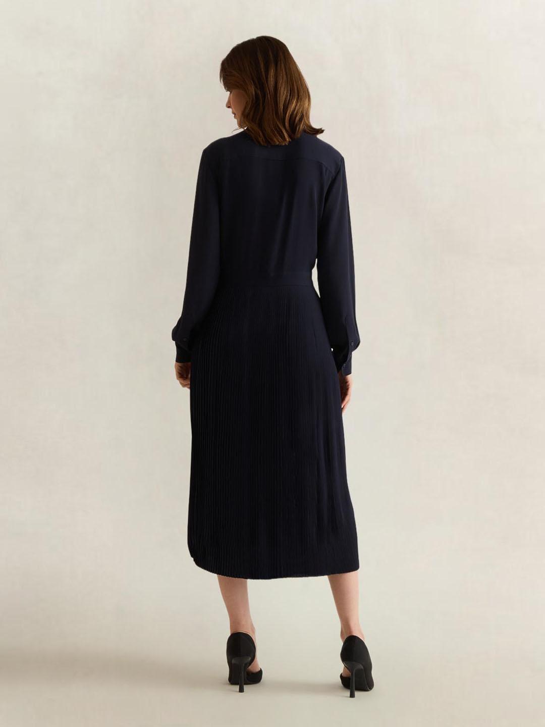 Gant Women Dark Navy Solid Regular Fit Shirt Dress