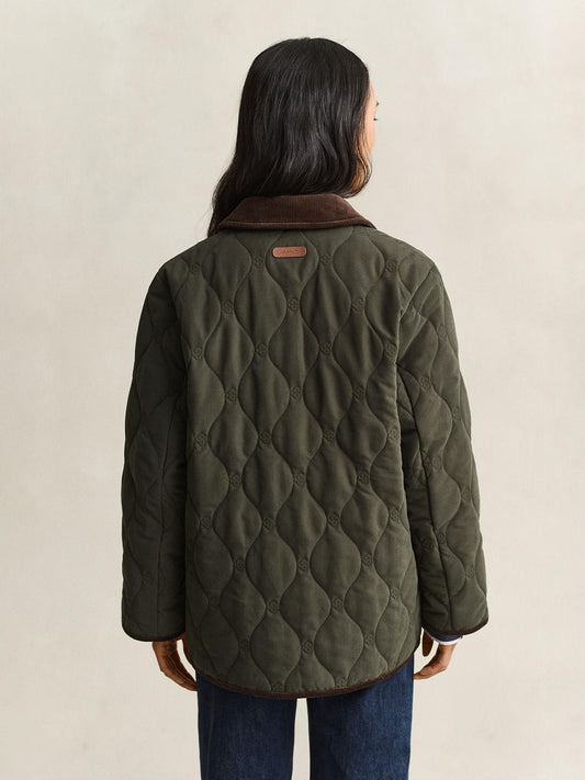 Gant Women Green Regular Fit Quilted Jacket