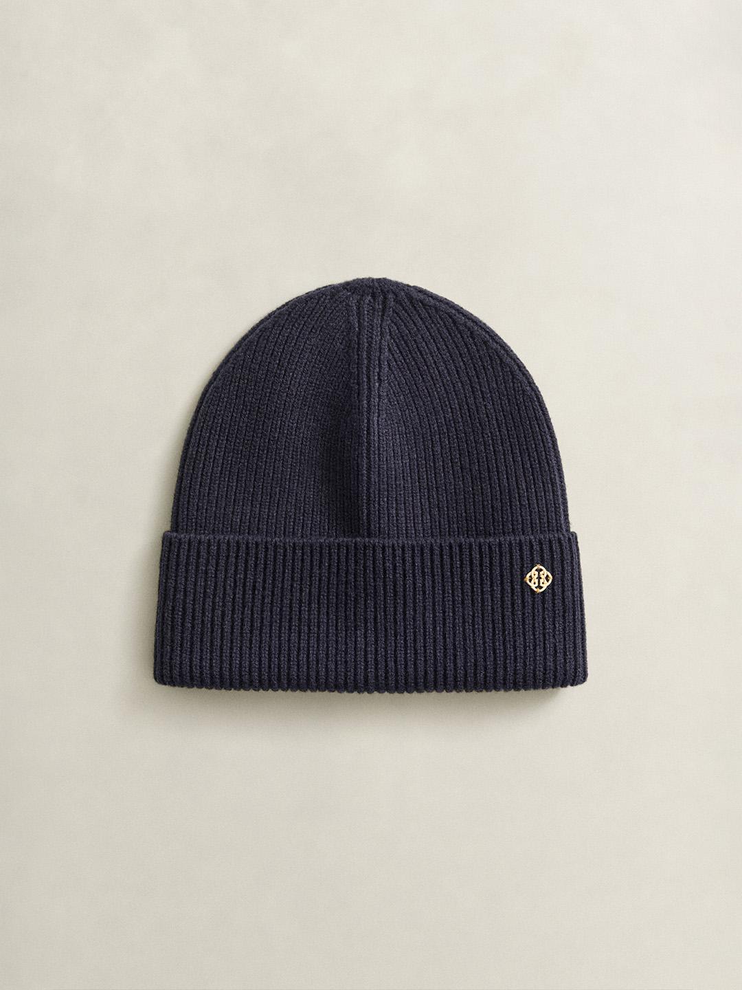 Gant Women Blue Solid Wool Beanies