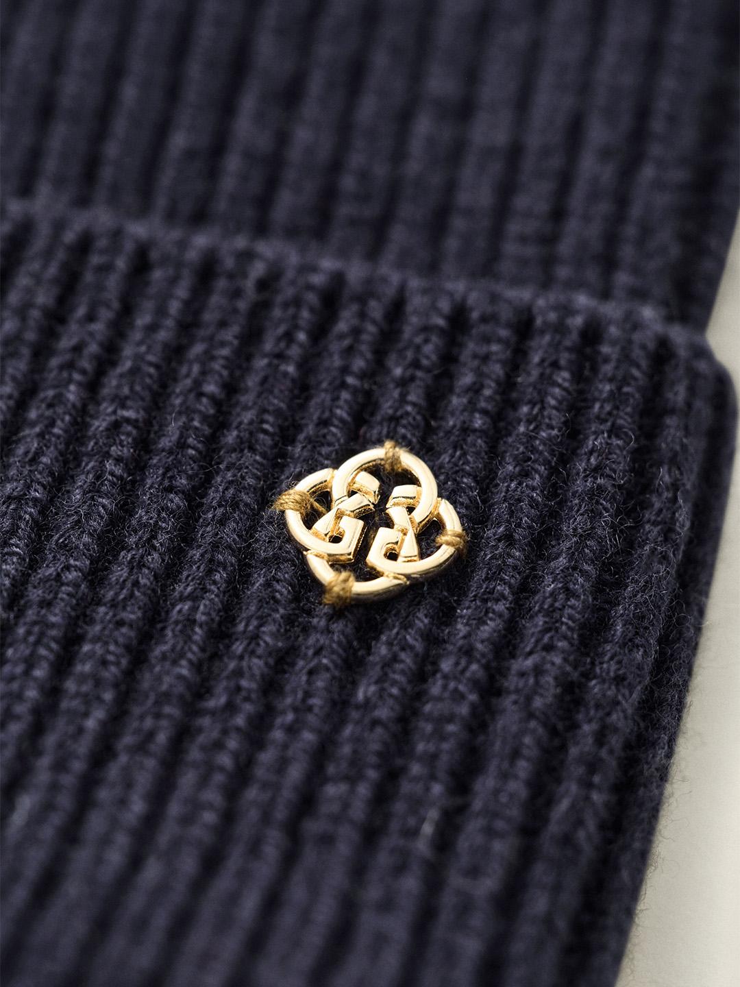Gant Women Blue Solid Wool Beanies
