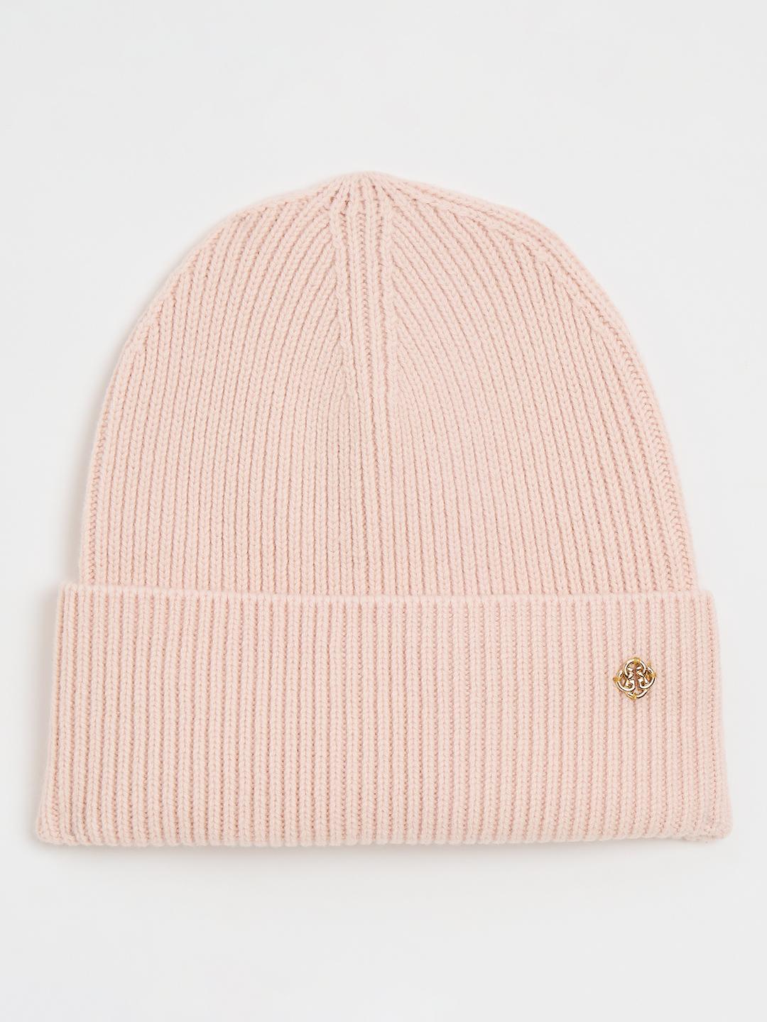 Gant Women Pink Textured Ribbed Wool Beanies