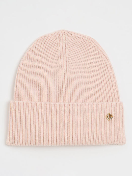 Gant Women Pink Textured Ribbed Wool Beanies