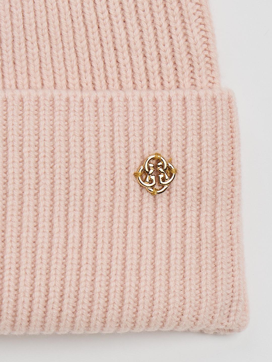 Gant Women Pink Textured Ribbed Wool Beanies