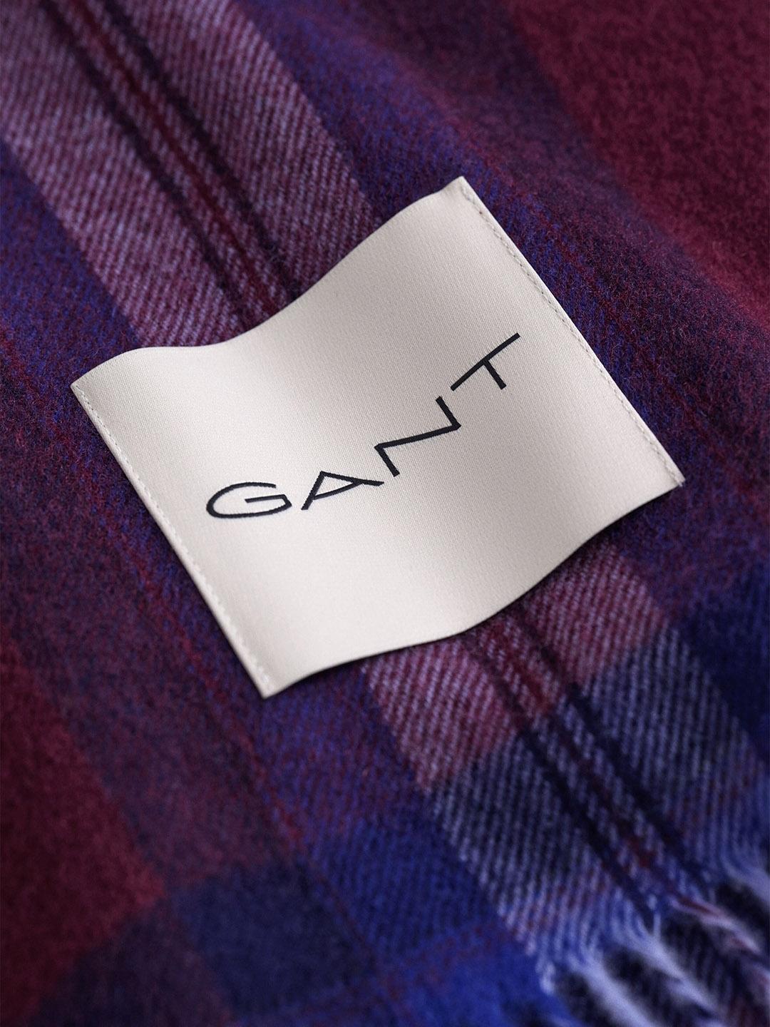 Gant Women Red Tartan Check Merinowool Scarf