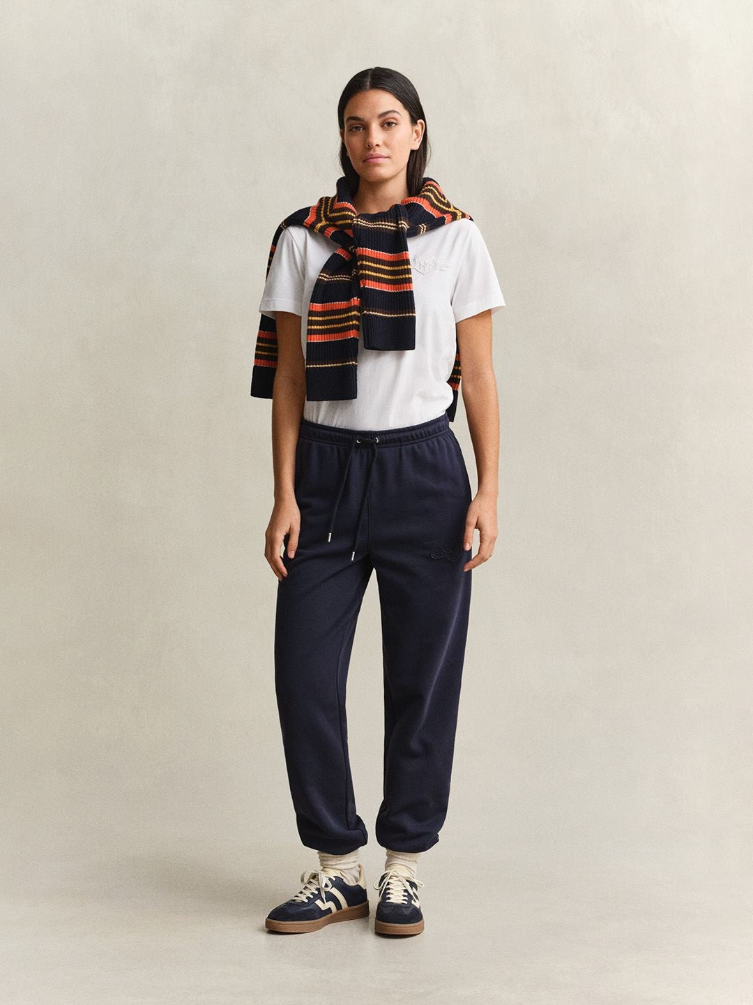 Gant Women Navy Blue Solid Regular Fit Sweatpant