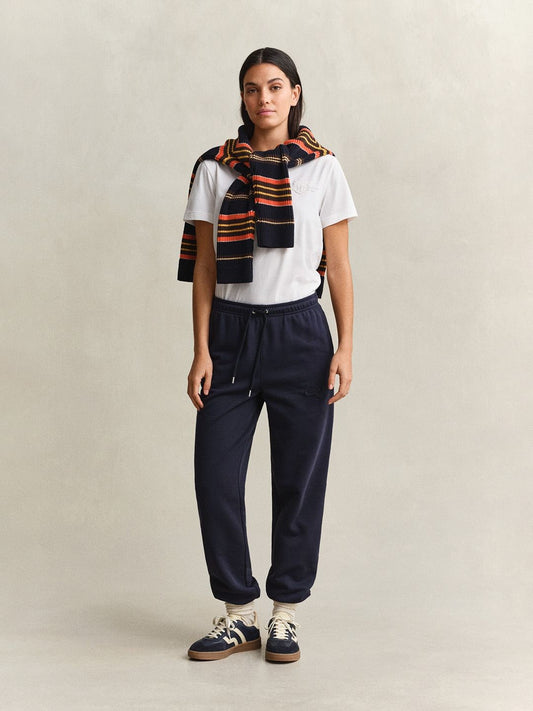 Gant Women Navy Blue Solid Regular Fit Sweatpant