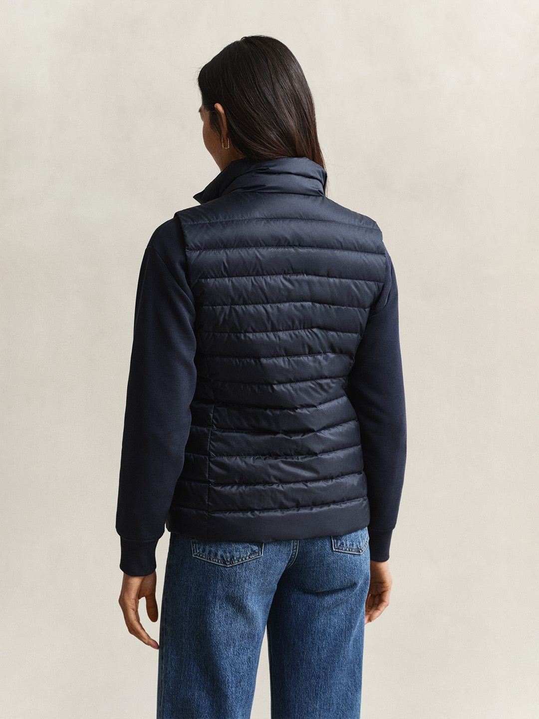 Gant Women Navy Blue Quilted Regular Fit Puffer Jacket