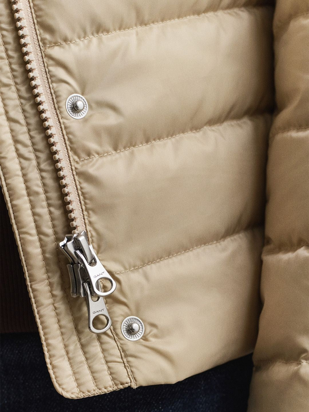 Gant Women Beige Quilted Regular Fit Puffer Jacket