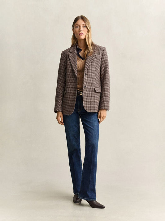Gant Women Light Brown Textured Slim Fit Sweater