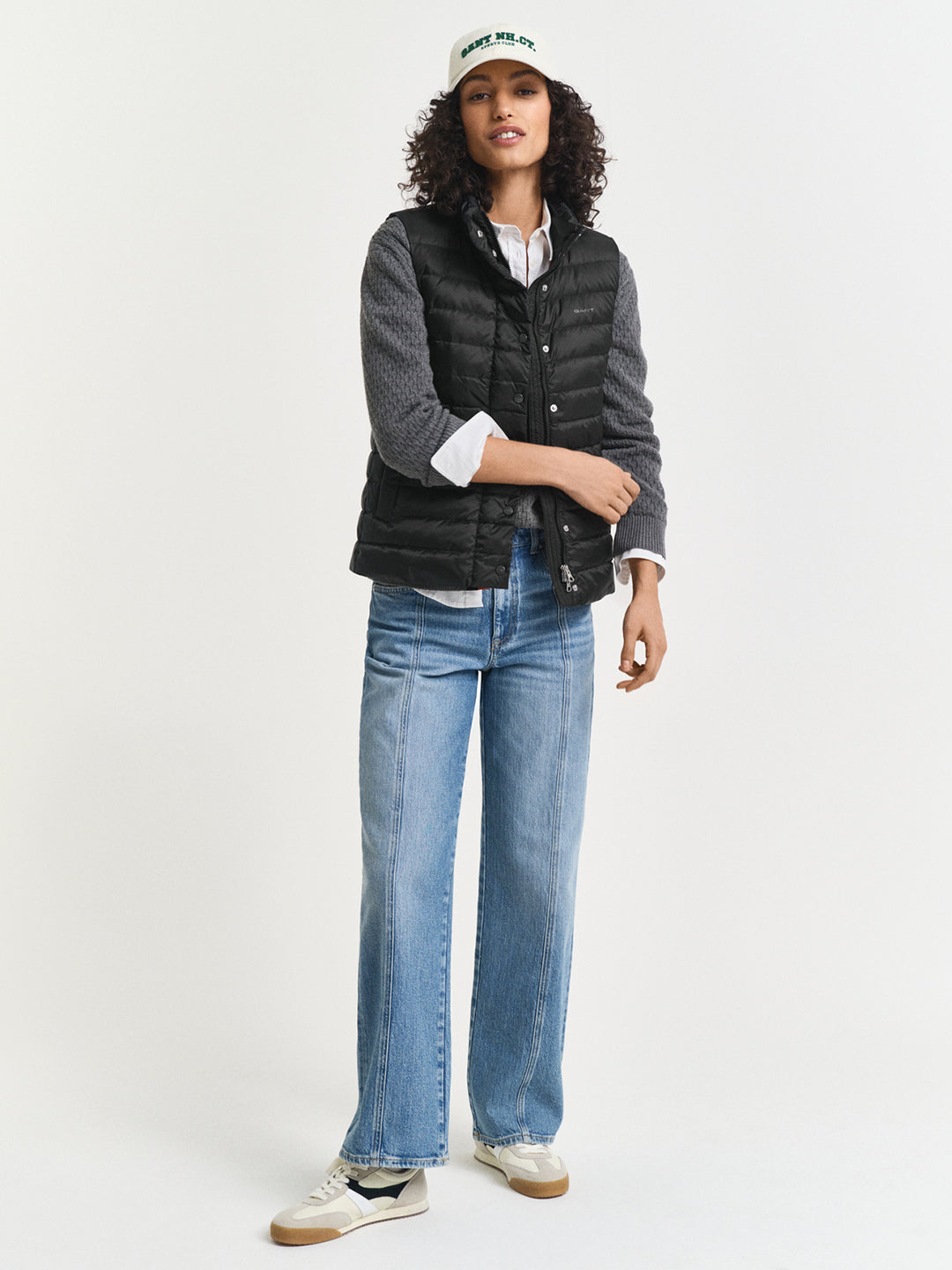 Gant Women Black Solid Stand Collar Jacket