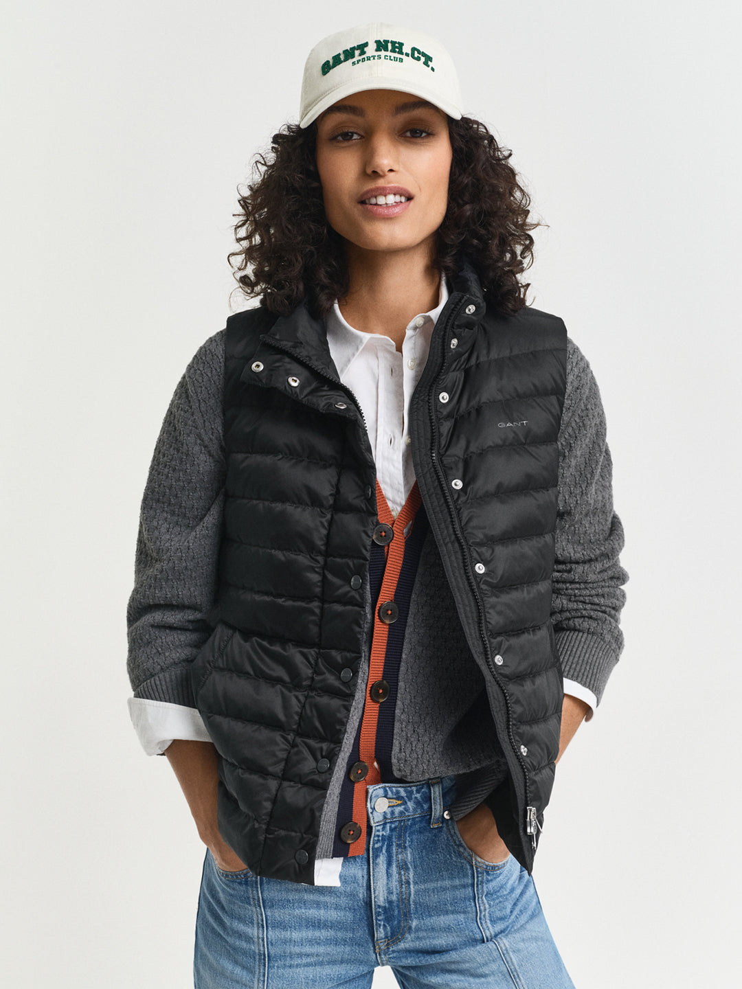 Gant Women Black Solid Stand Collar Jacket