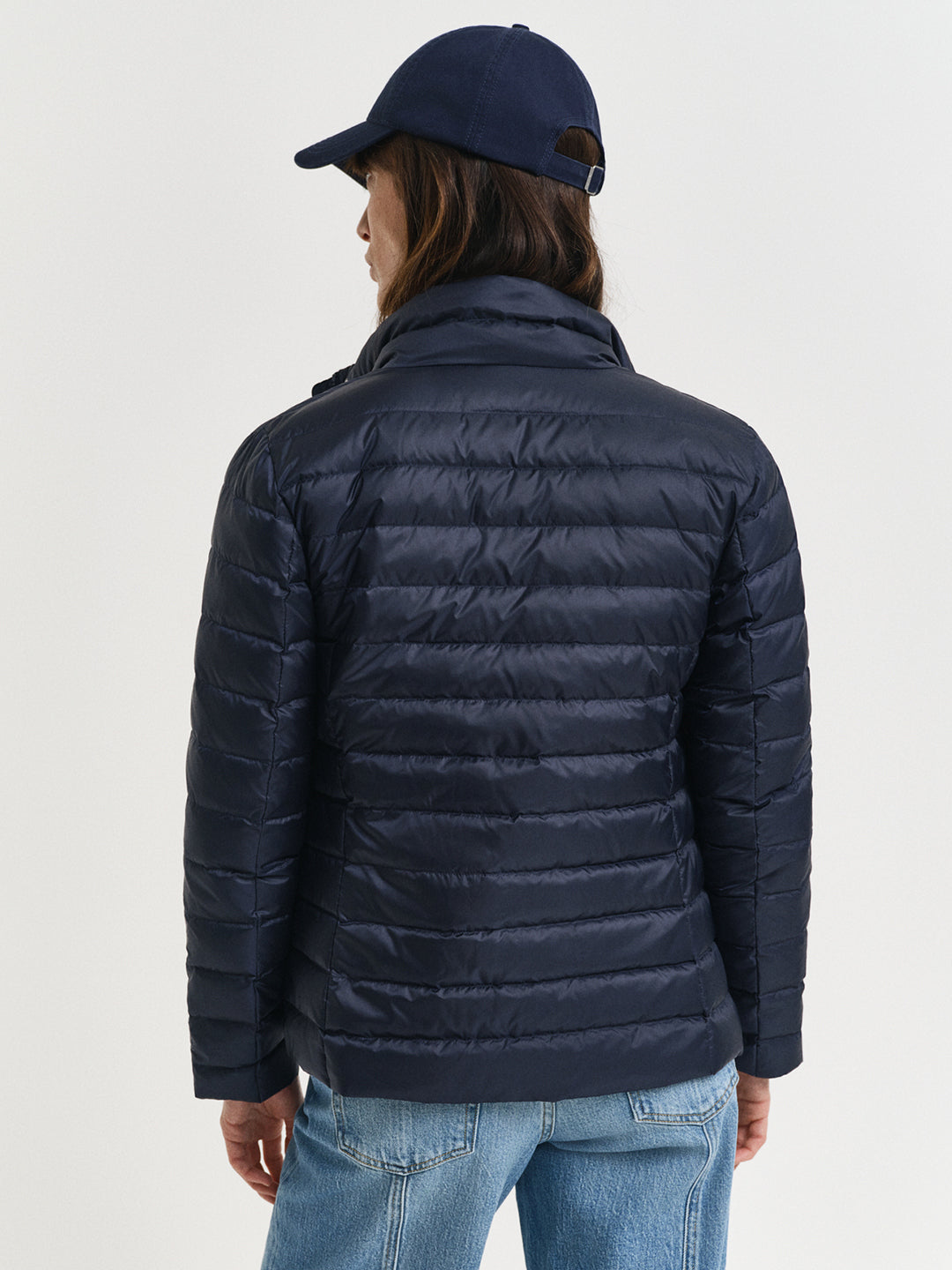 Gant Women Blue Solid Stand Collar Jacket