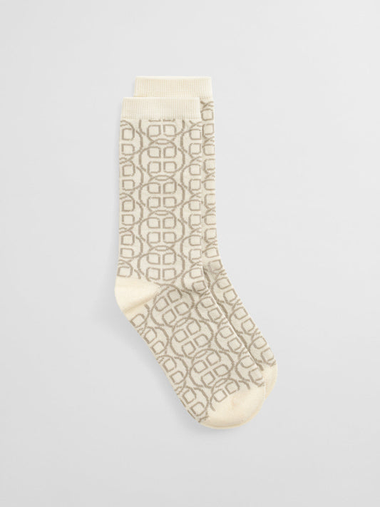 Gant Women Cream Jacquard Socks