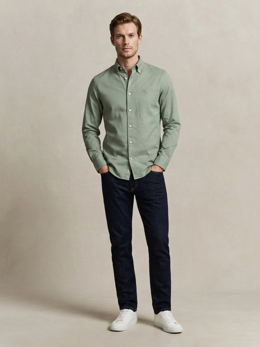 Gant Men Green Solid Regular Fit Pure Cotton Shirt