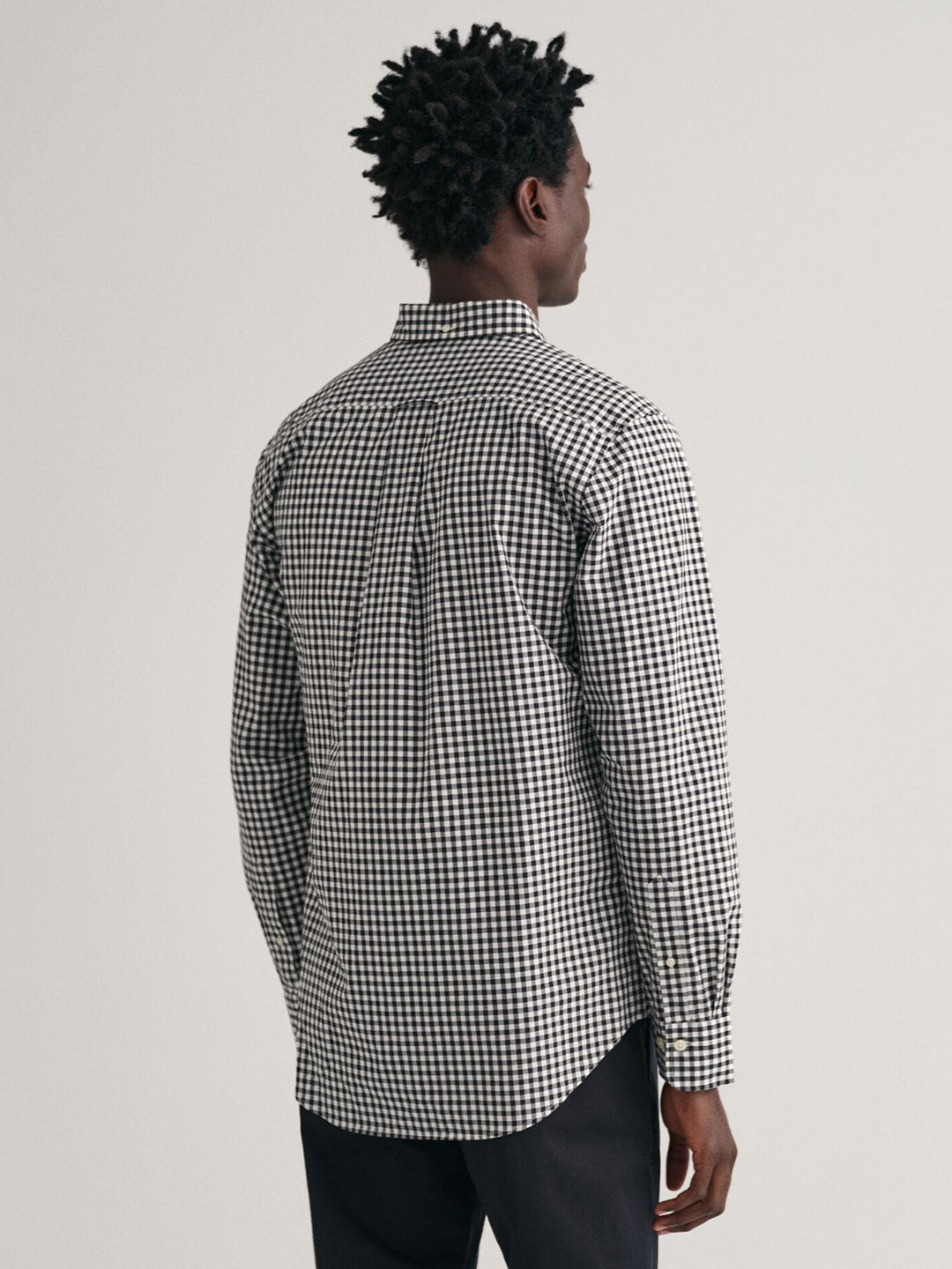 Gant Men Black Check Collar Shirt