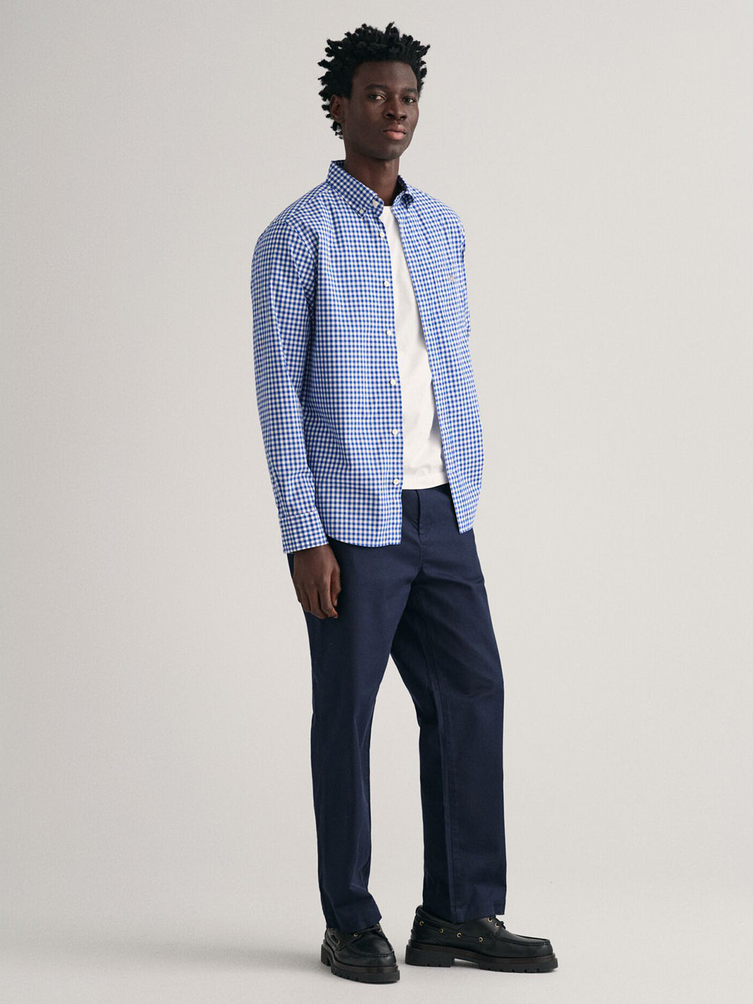 Gant Men Blue Check Collar Shirt