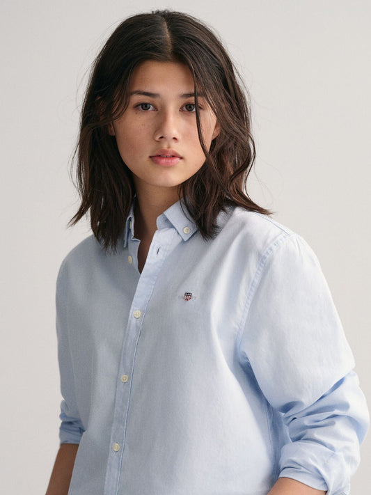 Gant Kids Blue Striped Collar Shirt