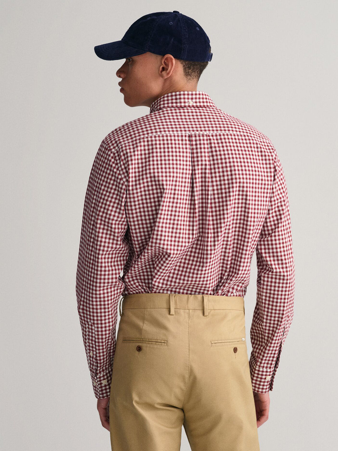 Gant Men Red Check Collar Shirt