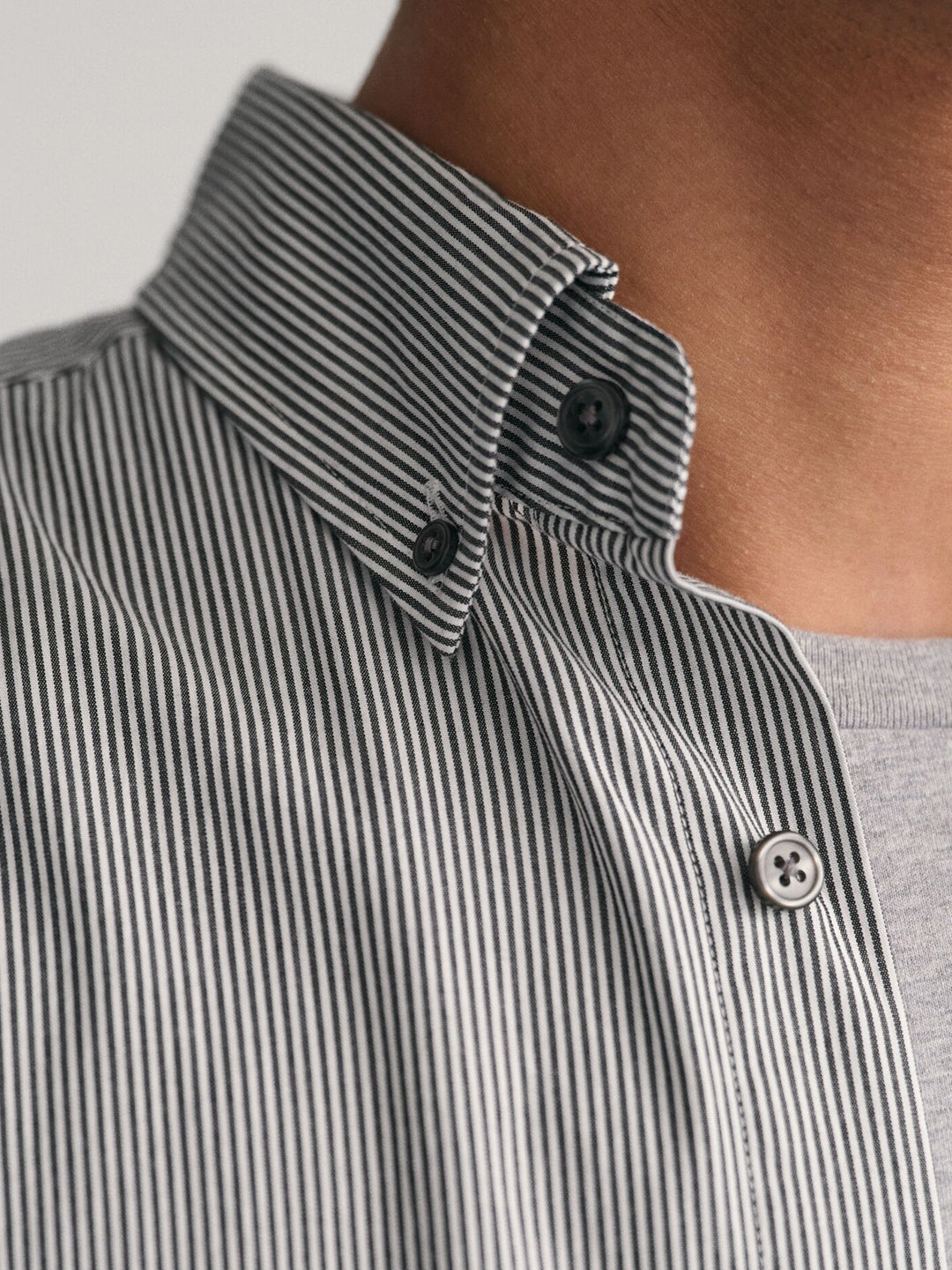 Gant Men Black Striped Collar Shirt