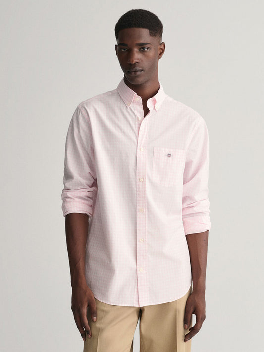 Gant Men Pink Check Collar Shirt