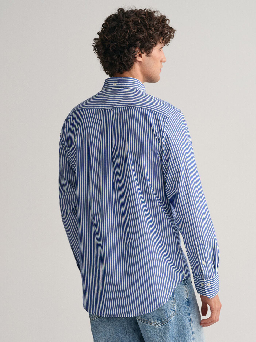 Gant Men Blue Striped Collar Shirt