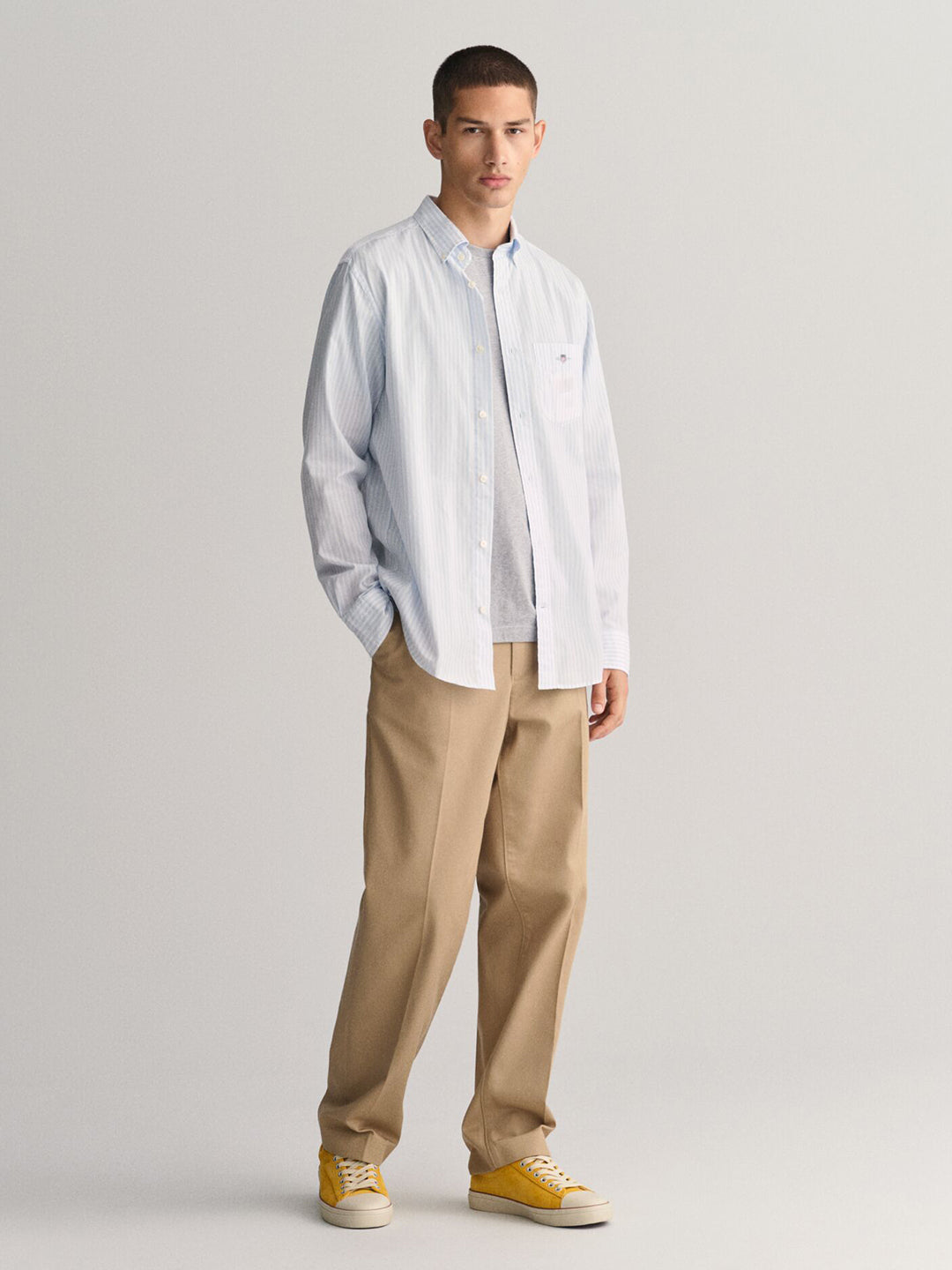 Gant Men Blue Striped Collar Shirt