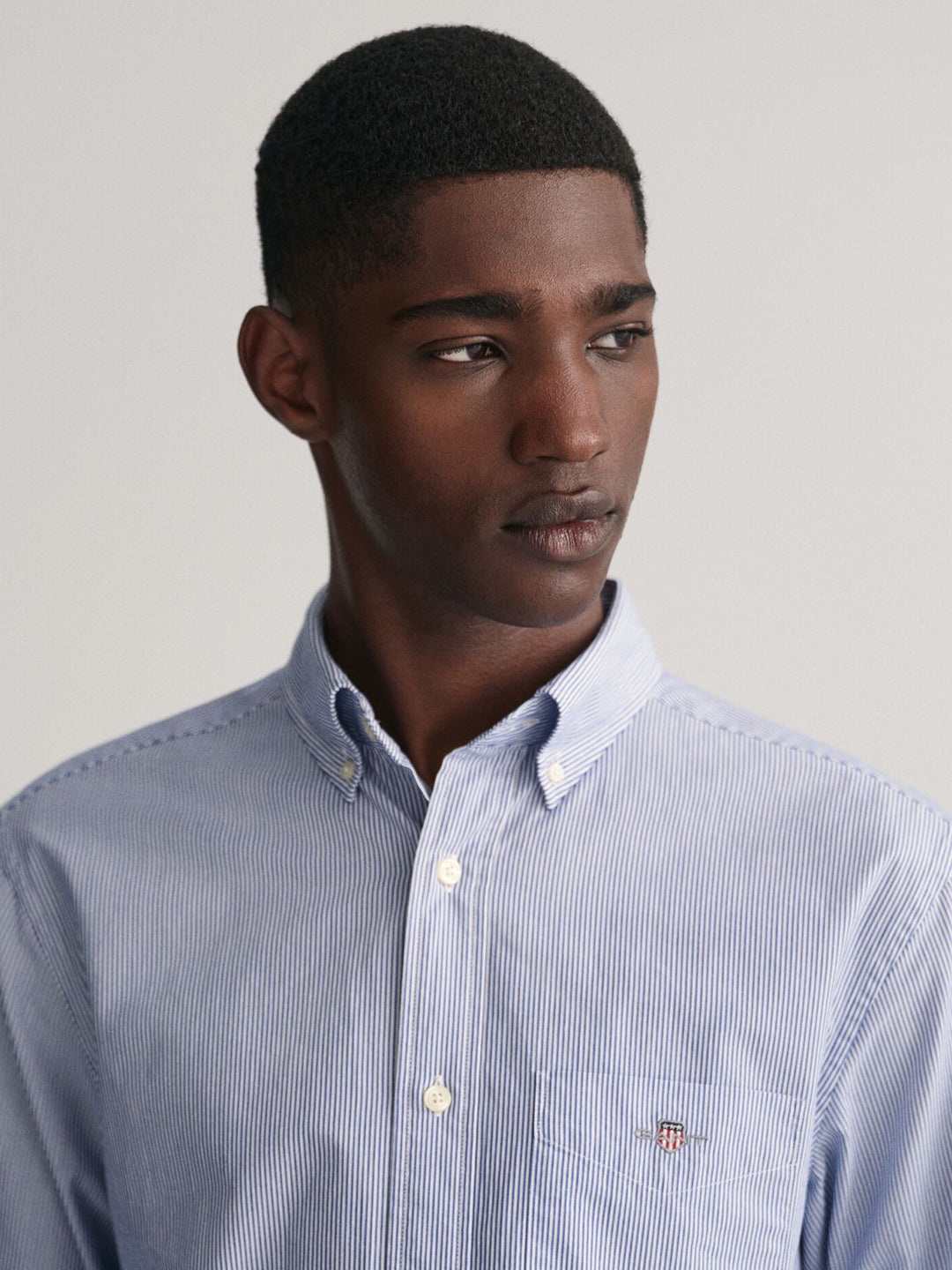 Gant Men Blue Striped Collar Shirt