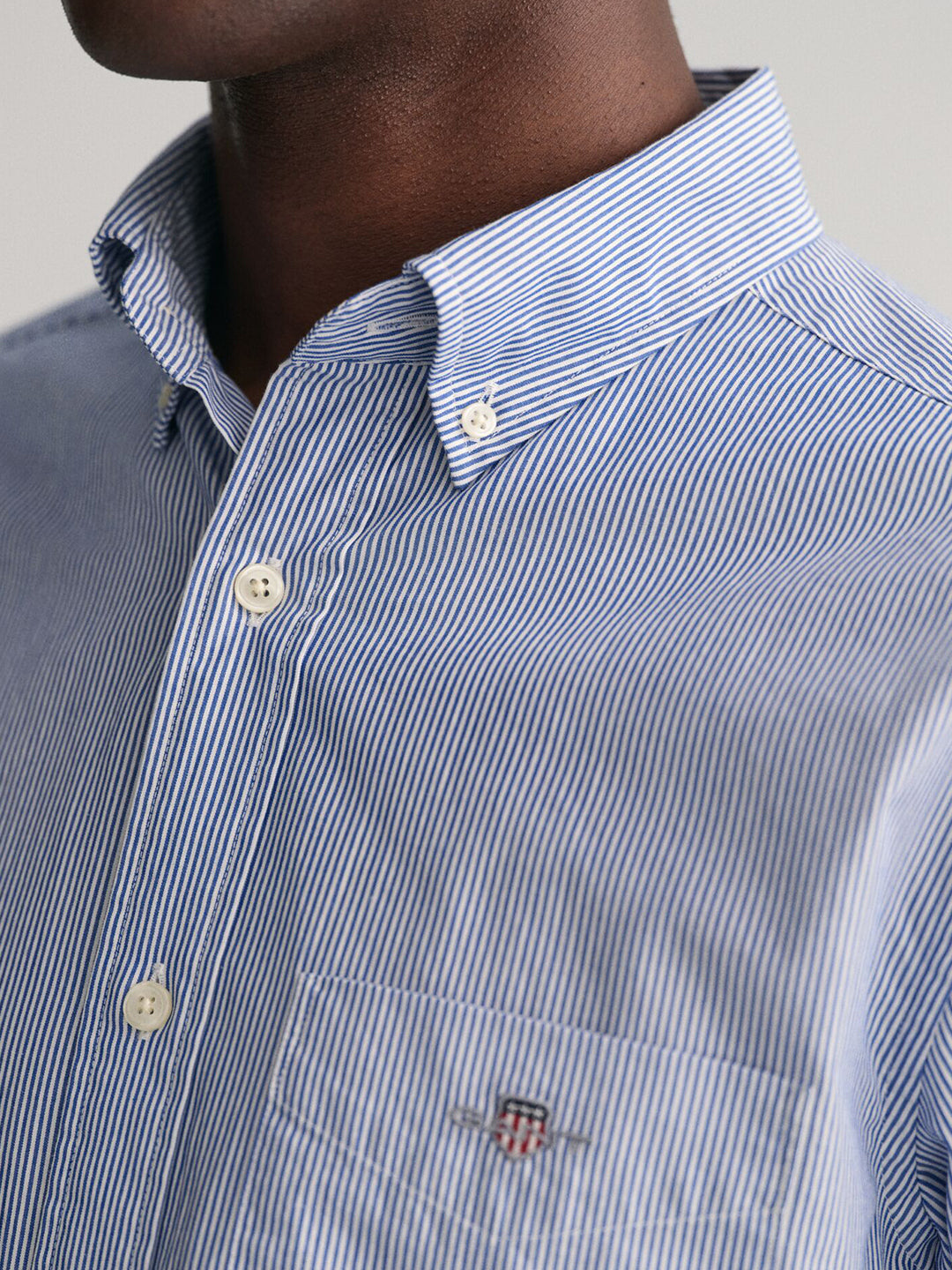 Gant Men Blue Striped Collar Shirt