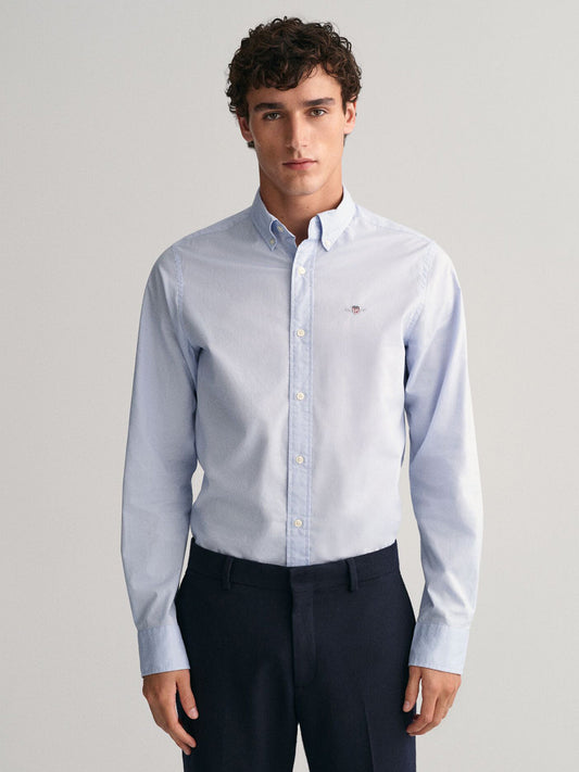 Gant Men Blue Solid Collar Shirt